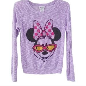 Disney Parks Minnie Mouse Sunglasses Lightweight Sweater XS Xsmall Purple
